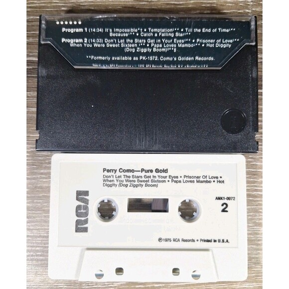 Perry Como "Pure Gold" Vintage Cassette Tape RCA ANK1-0972 Greatest Hits - Picture 2 of 3
